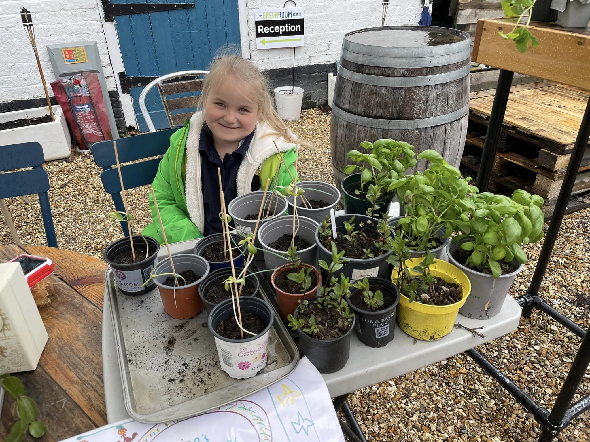 Young lady making plant sales