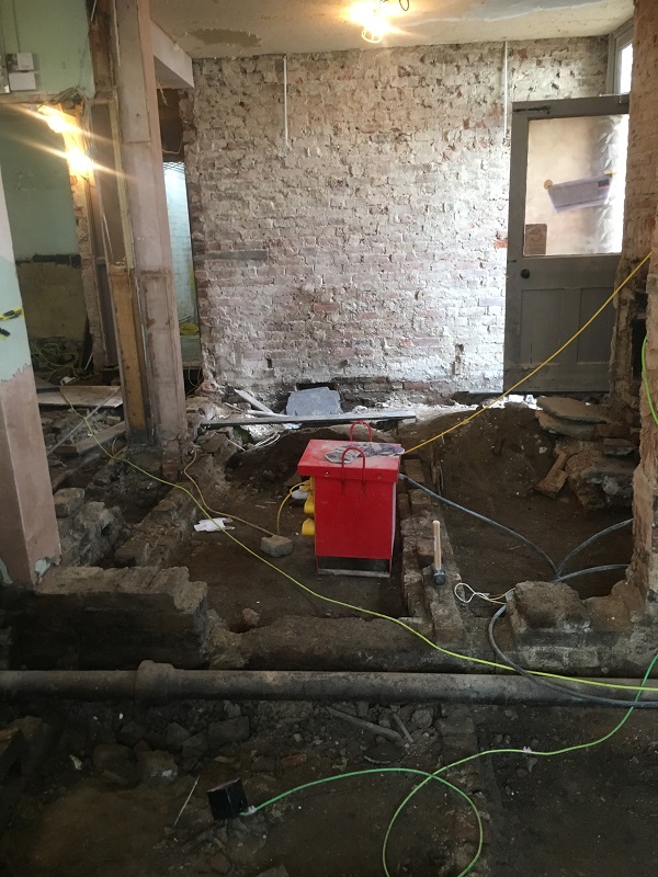 Bar area has been taken right back to the soil and base bricks