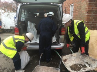 Loading up soil to be taken to the allotments