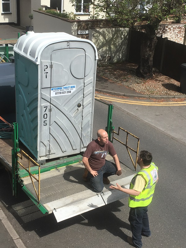 Portaloo for BBQ being delivered