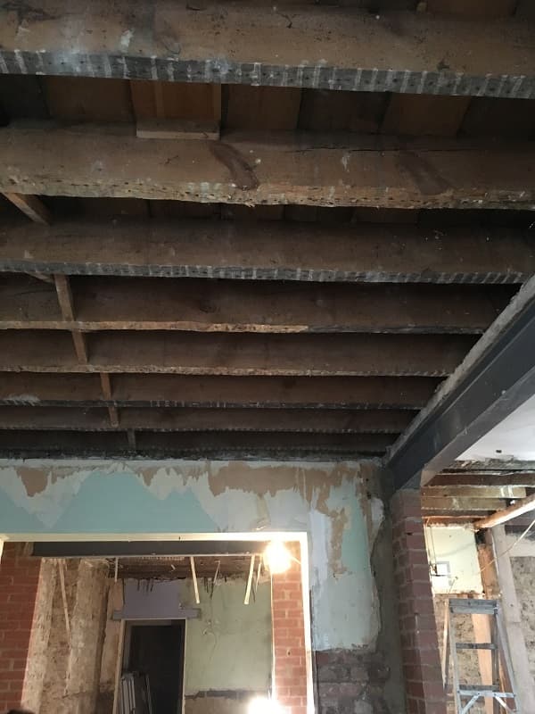 Old ceiling is being removed