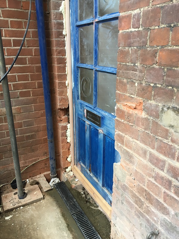 Re-used old front alcove door