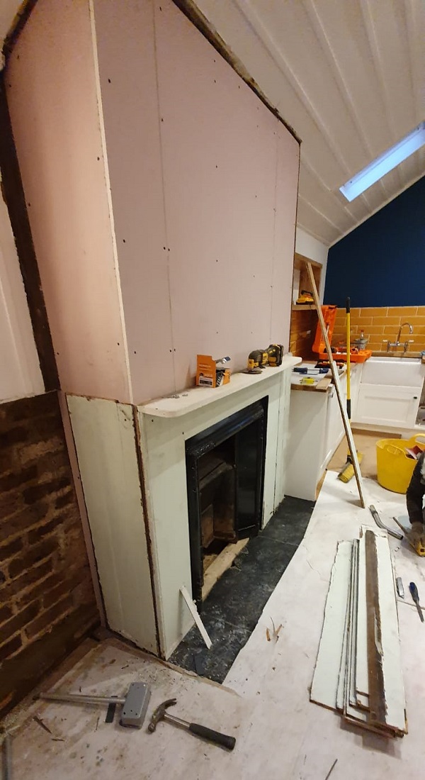 Fireplace being re-instated