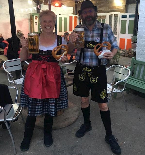 Martin and Trudy in traditional Bavarian dress