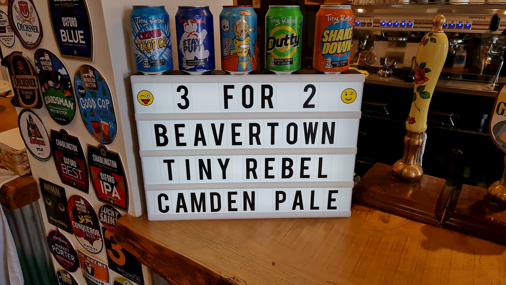 Special offers on cans an bottles of beer