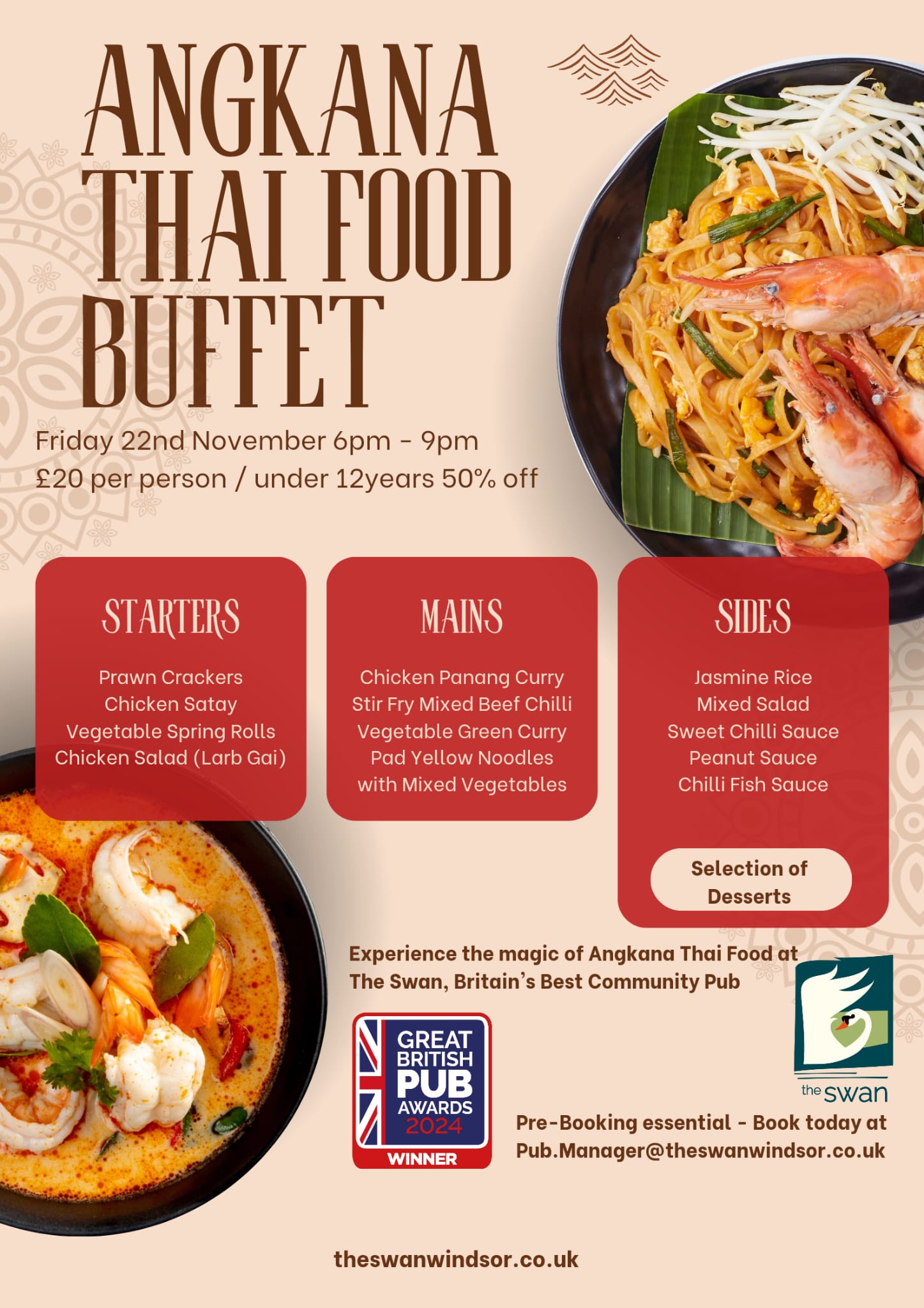 Special Thai Buffet Menu on 22nd November