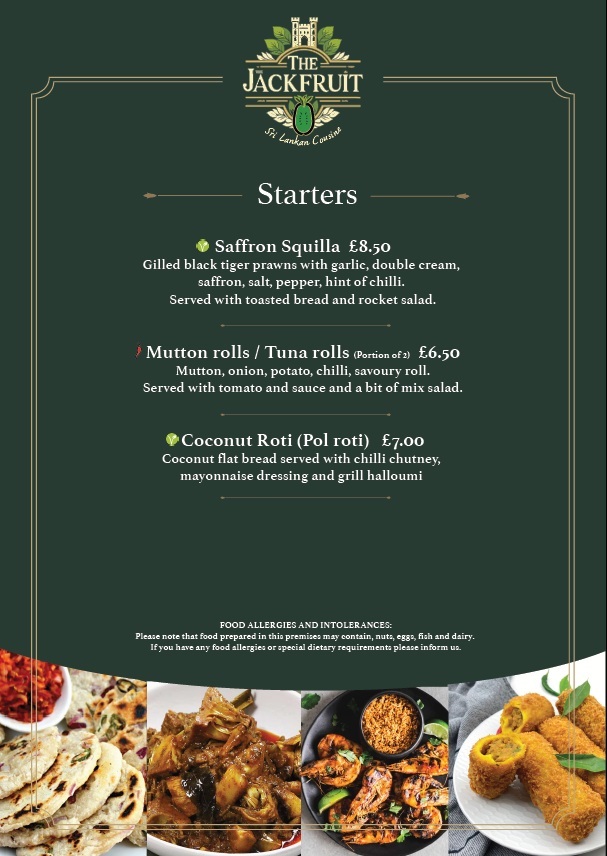 Menu: Sri Lanaka 1