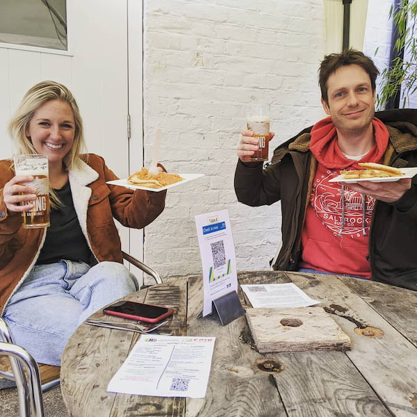 People enjoying pancakes