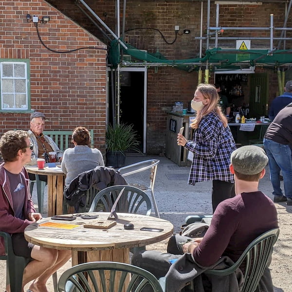 A busy courtyard