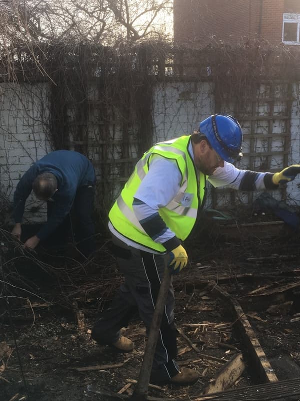 Lifting up the raised decking area