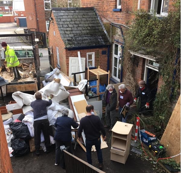 Huge pile of rubbish in the courtyard