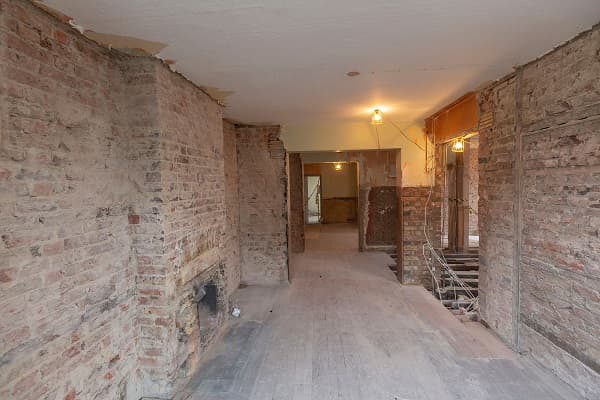 Walls in the bar without plaster now