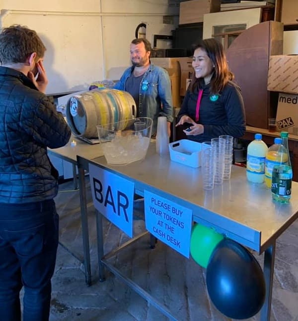 The volunteers who manned the bar