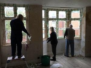 Paint stripping of the window sills