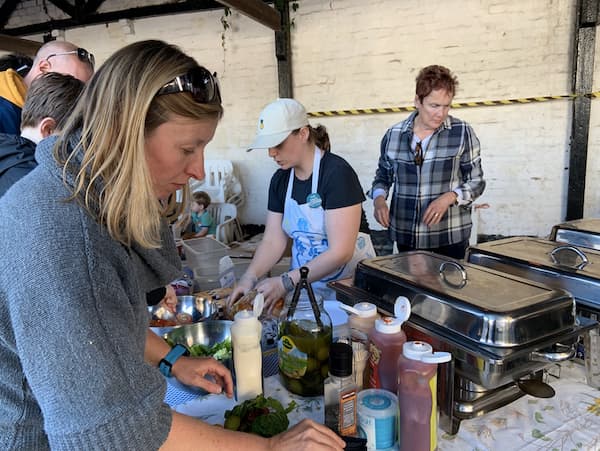 The BBQ team hard at it