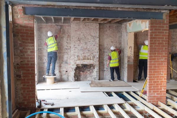 Cleaning the walls in the bar