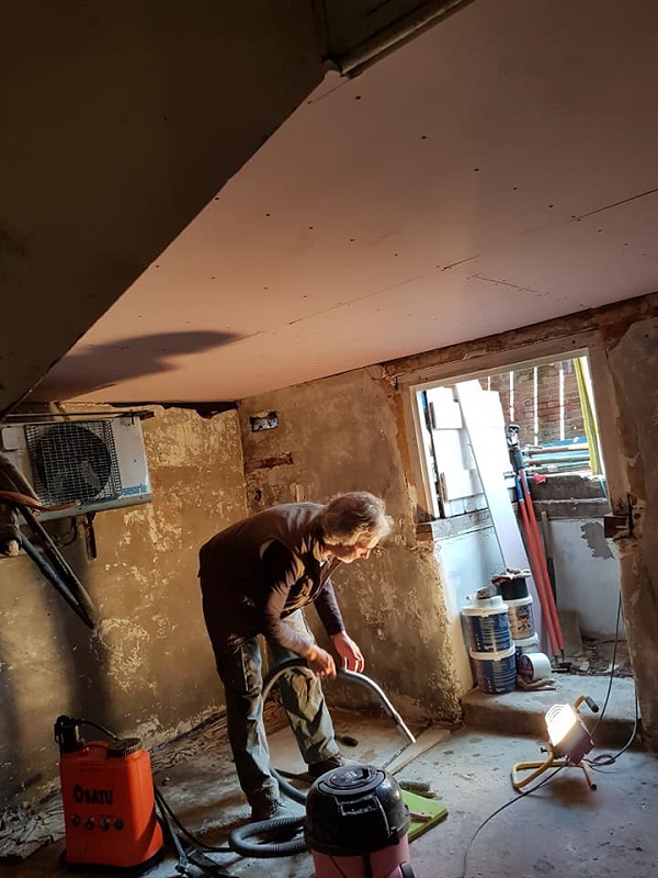 Tony stripping the cellar