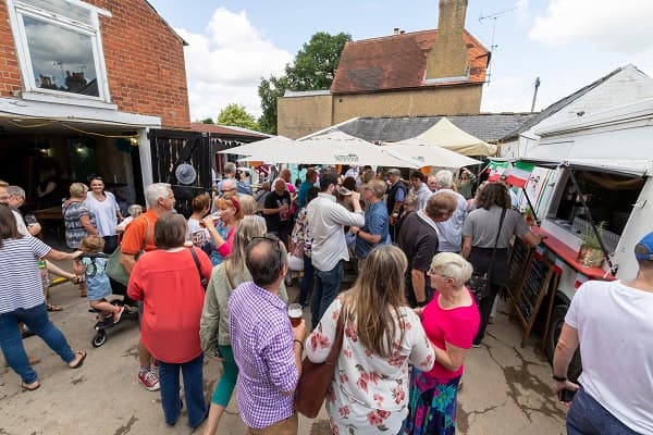 The courtyard was packed with people of all ages