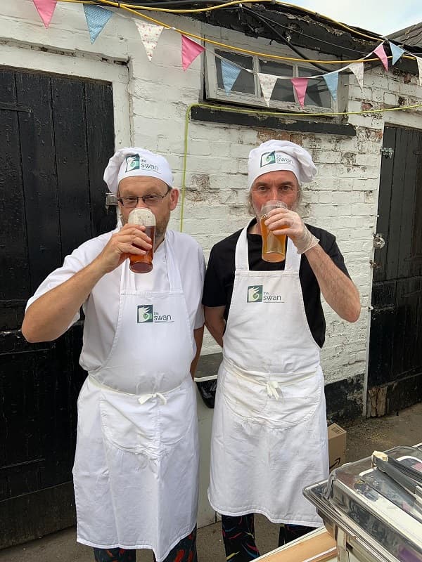 Ian and Tony enjoying a beer