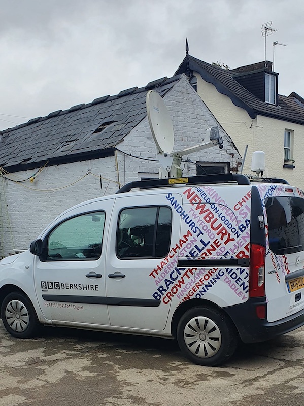 Van parked outside the pub