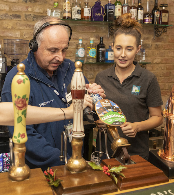 Intense concentration while trying to pull a good pint