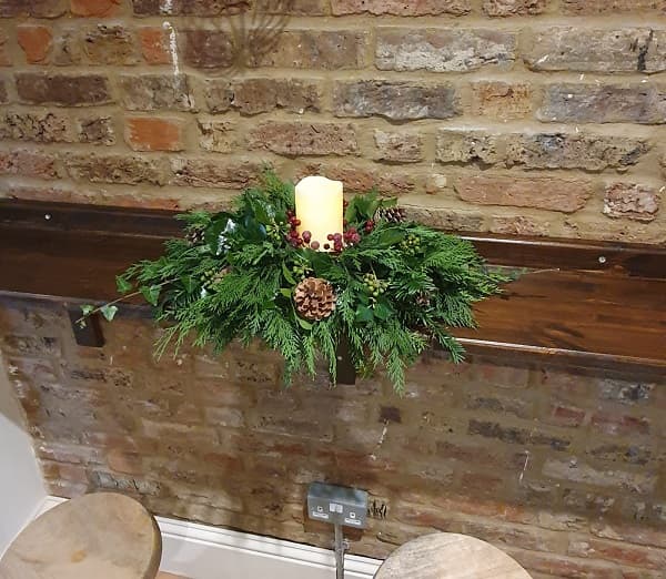 Christmas decorations in the pub