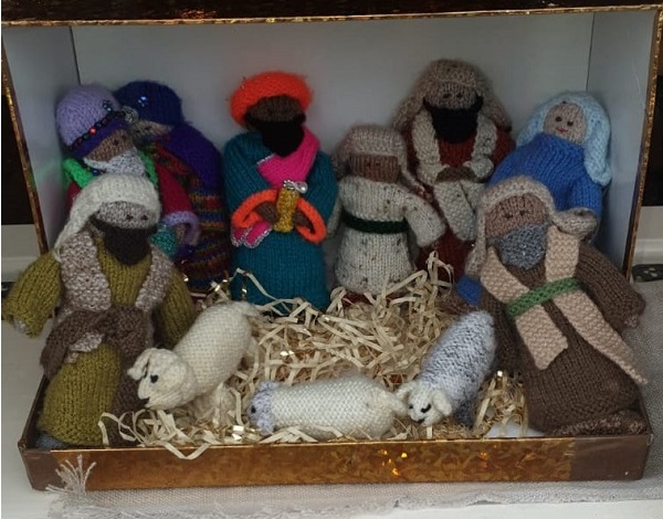Close up showing the handmade characters and animals