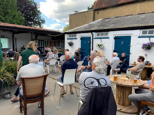 The Courtyard with socially distancing Bevy members