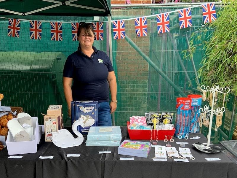 The Swan merchandise stall