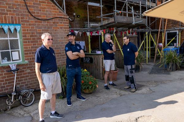 The lads waiting for the shout