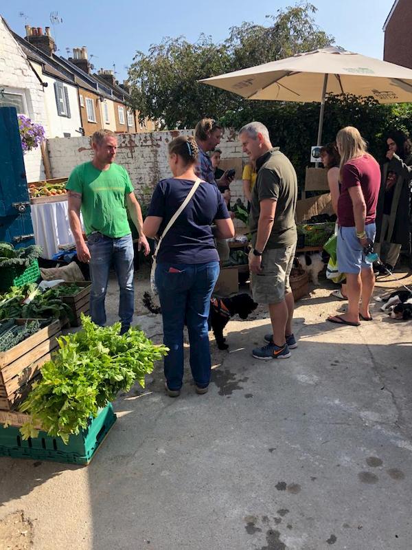 Produce stall still busy