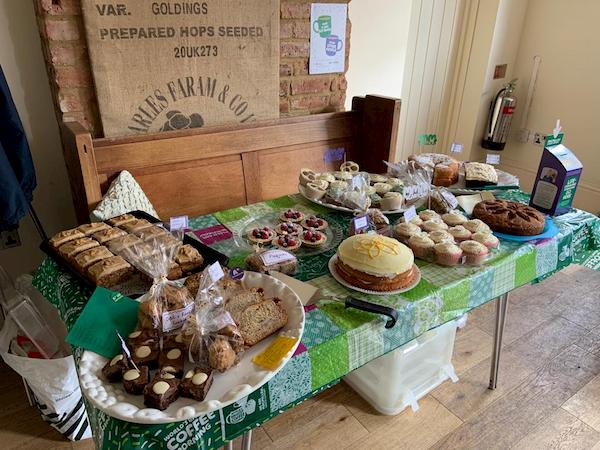 The cake table well laden with a great variety