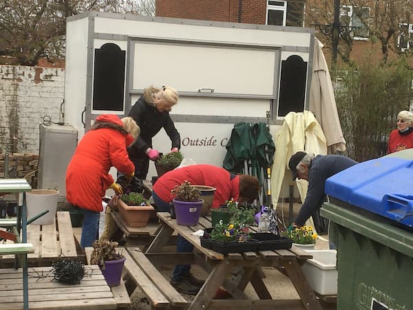 The ladies planting up