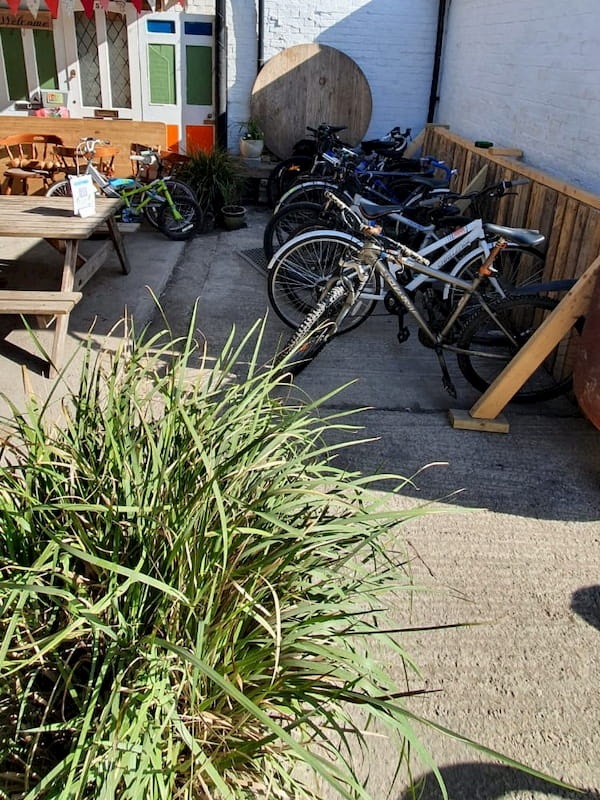 Our homemade but effective bike rack