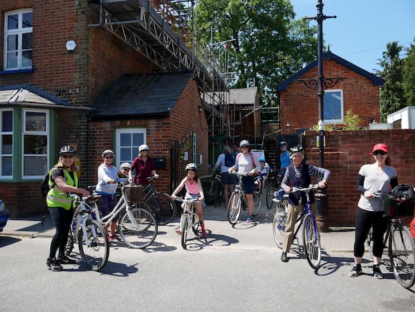 Family group setting out