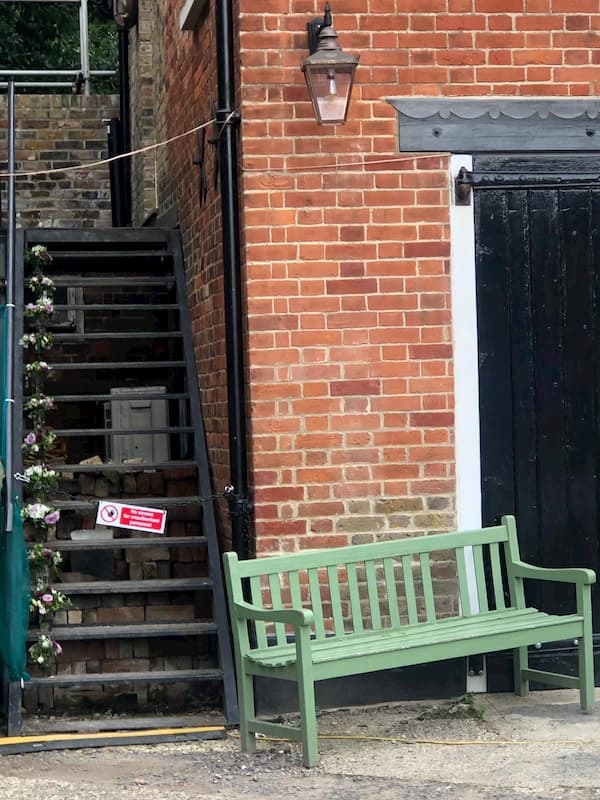 Flowers on the stairs up to first floor