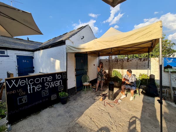 Soul Duo in The Courtyard under a gazebo