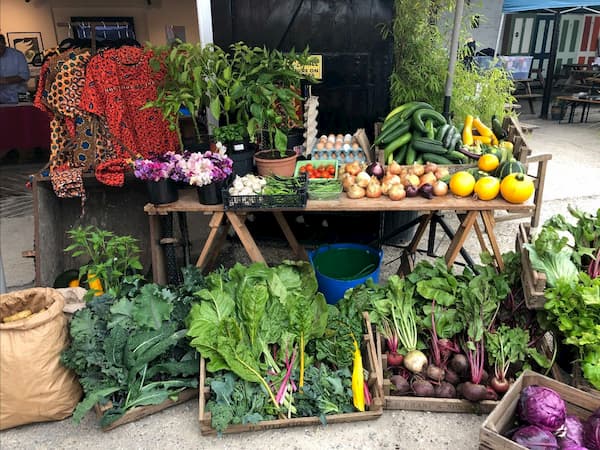 The vegetable produce stall from The Green Room School