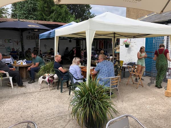 Lots of people enjoying a Sunday afternoon drink