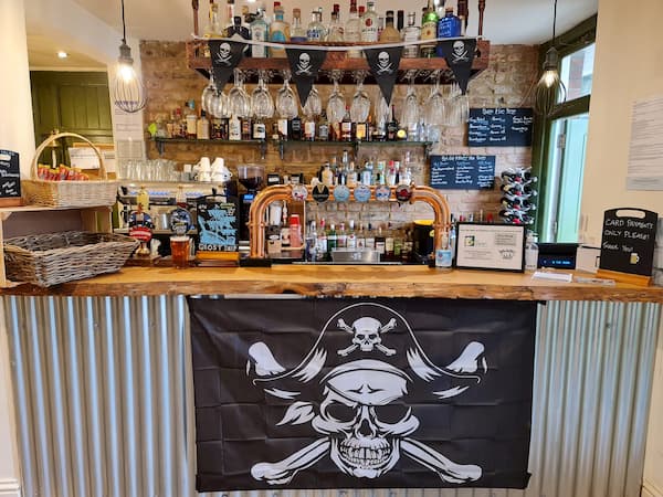 Pirates flag at the front of The Bar