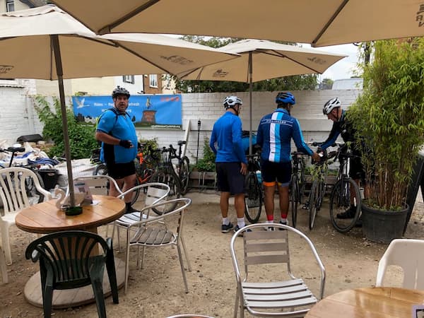 Cyclists stopping off for some refreshments