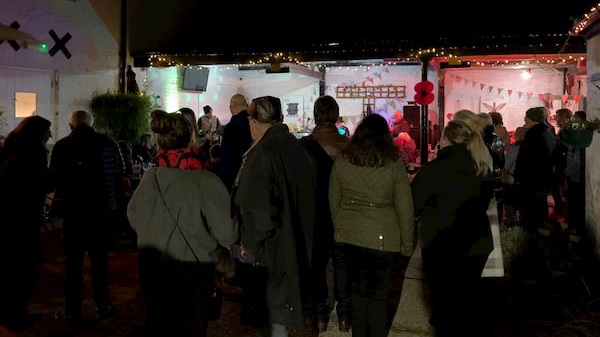 The crowd stayed on for the music