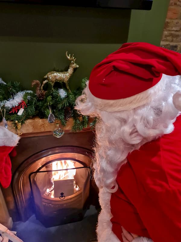 Santa checking out the fireplace