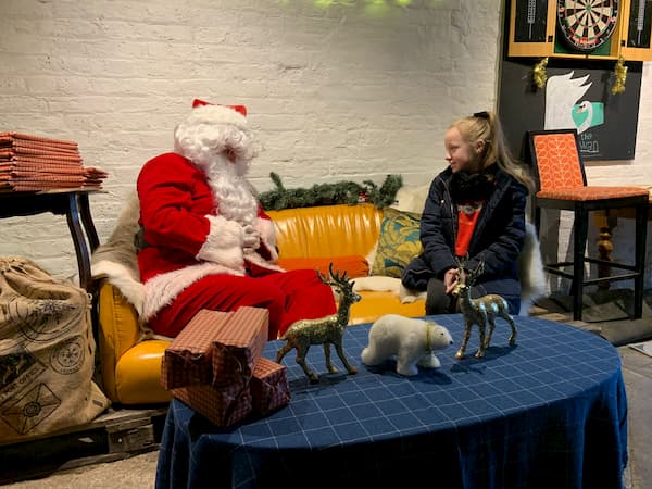 Santa with a young girl