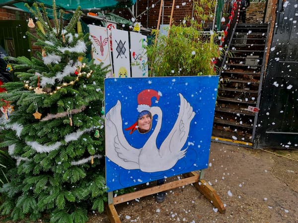 Event the picture of the swan with the facecutout bit has been decorated