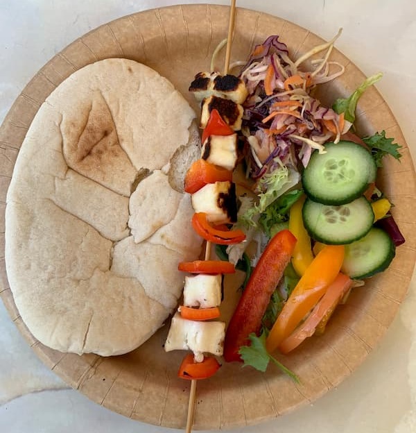 Pitta and Halloumi Kebab