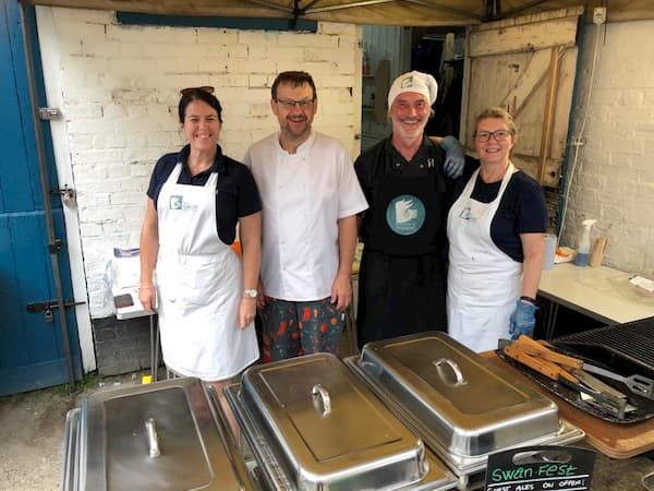 Ian, Tony, Rachel and Anne - our BBQ team