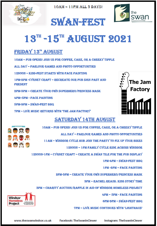 SwanFest 2021 Timetable Page 1