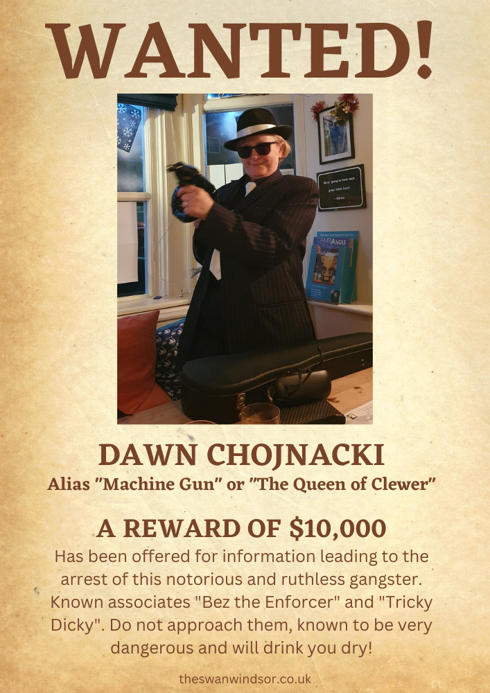 Wanted poster for the lady gangster.
