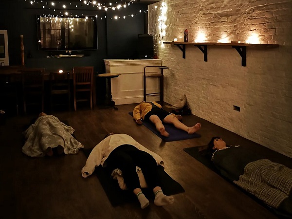 Yoga in The Coach House.